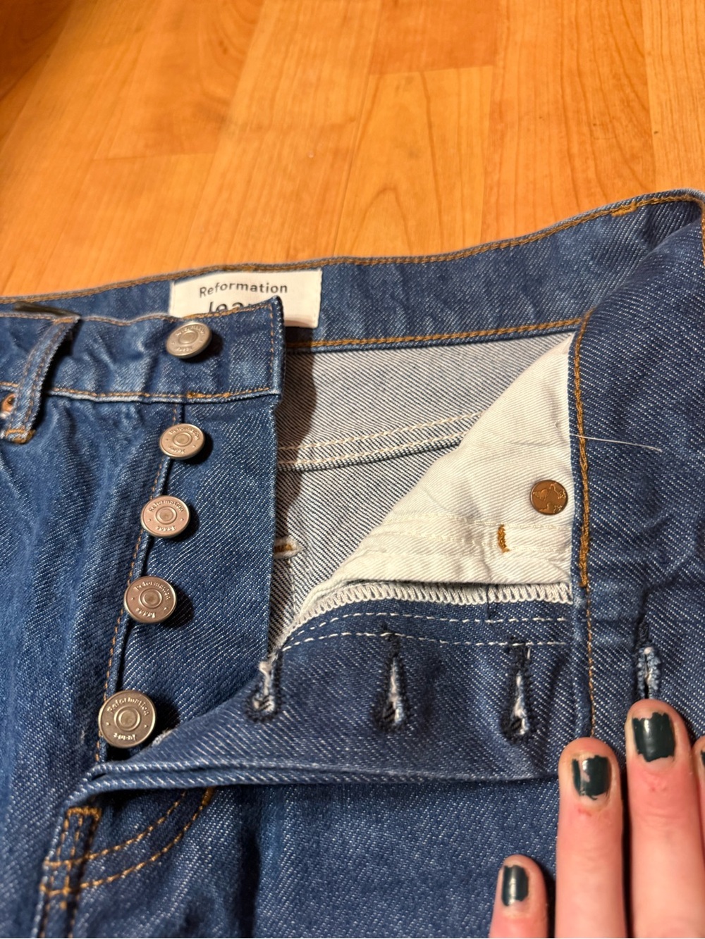 Reformation Cynthia high rise straight long jeans size 24 - Picture 3 of 10